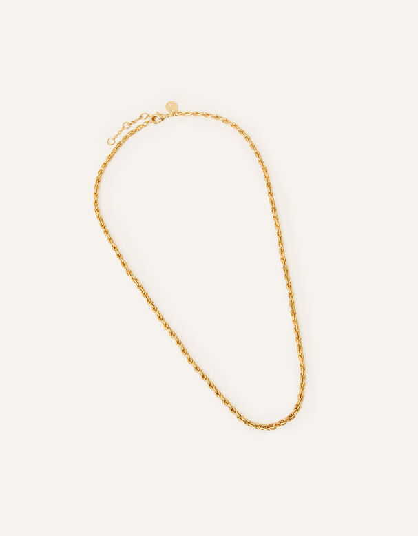 14ct Gold-Plated Twisted Rope Chain Necklace, , hi-res
