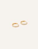 14ct Gold-Plated Pave Huggie Hoops, , hi-res