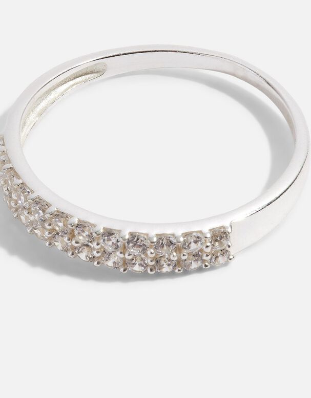 Sterling Silver Bling Encrusted Band Ring, , hi-res