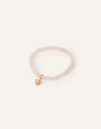 14ct Gold-Plated Rose Quartz Stone Charm Bracelet