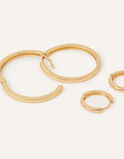 14ct Gold-Plated Hoop Earrings Set of Two, , hi-res
