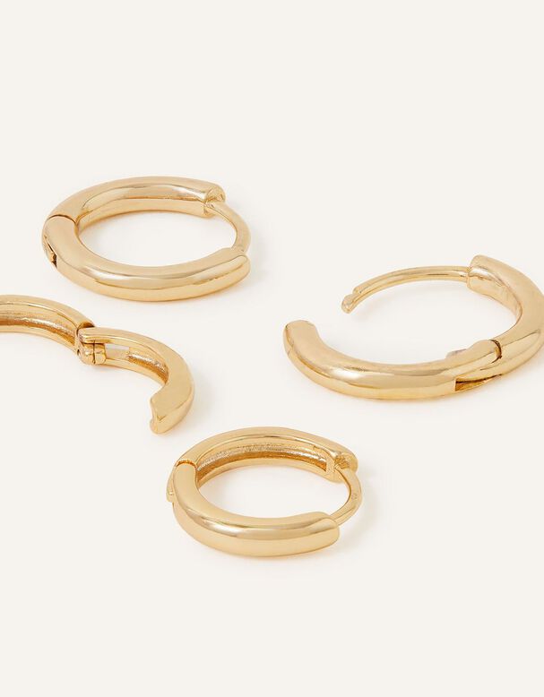 14ct Gold-Plated Hoop Earring Set of Two, , hi-res