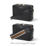 The Camera Crossbody Bag Black Pebble w/2 straps, , hi-res