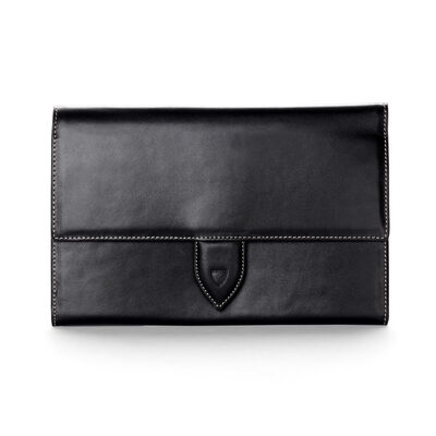 Deluxe Travel Wallet Black Smooth/Cobalt Suede