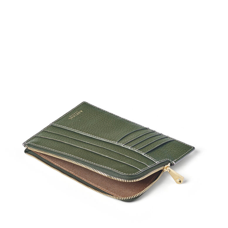 Zipped Travel Wallet Racing Green Pebble, , hi-res