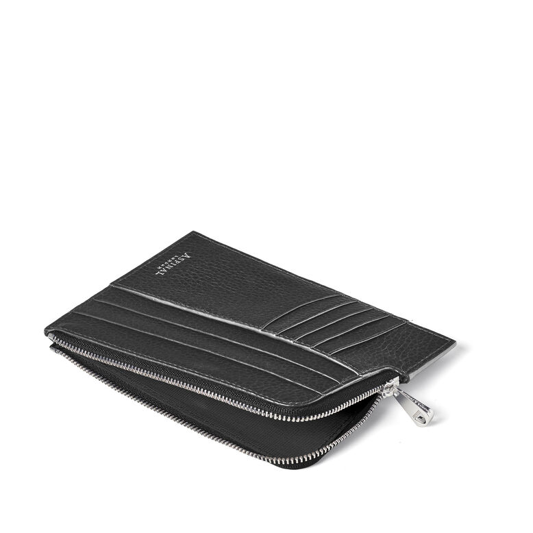 Zipped Travel Wallet Black Grain, , hi-res