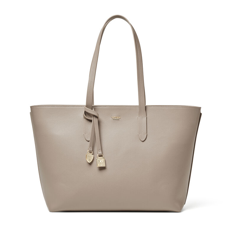 East West Tote w Shield Charm Moleskin Saffiano, , hi-res