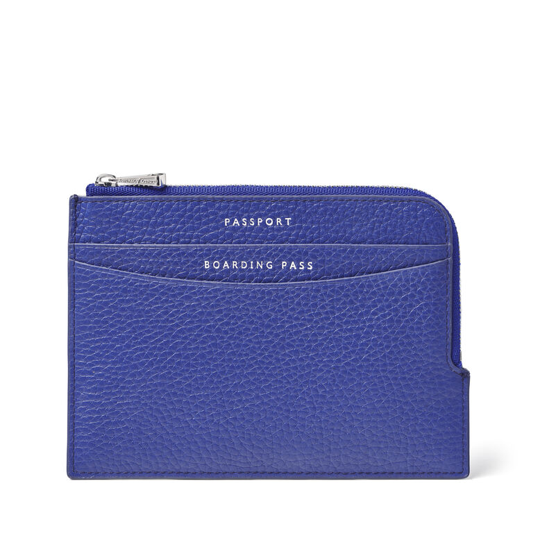 Zipped Travel Wallet Cobalt Blue Pebble, , hi-res