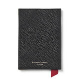 Plain Passport Cover Black Pebble Red Lining GOLD, , hi-res