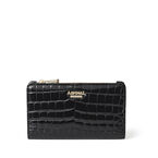 Mayfair Coin & Card Wallet Black Pnt Croc