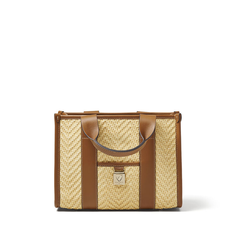 Henley Tote Mini Natural Raffia &amp; Tan, , hi-res