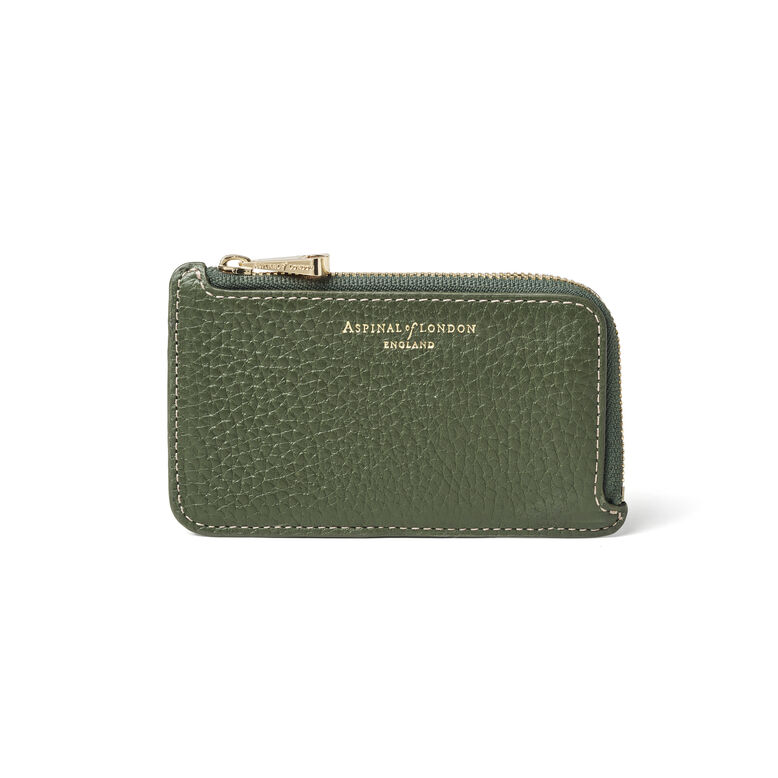 Small Zip Coin Purse Racing Green Pebble, , hi-res