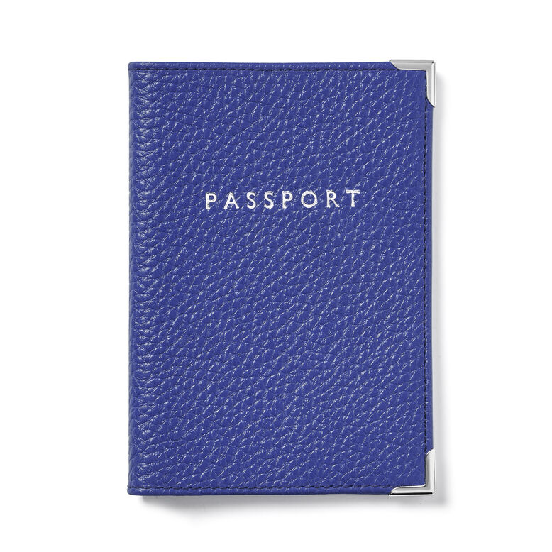 Passport Cover w/o Ribbon Cobalt Blue Pebble, , hi-res