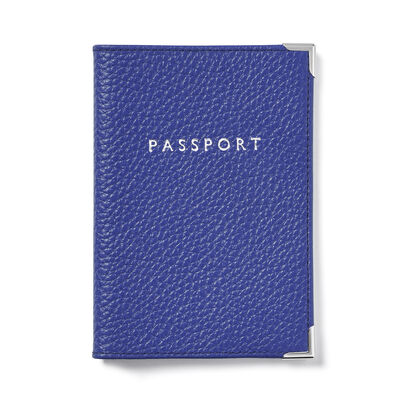 Passport Cover w/o Ribbon Cobalt Blue Pebble,