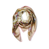 Edwardian Garden Silk Scarf Putty, , hi-res