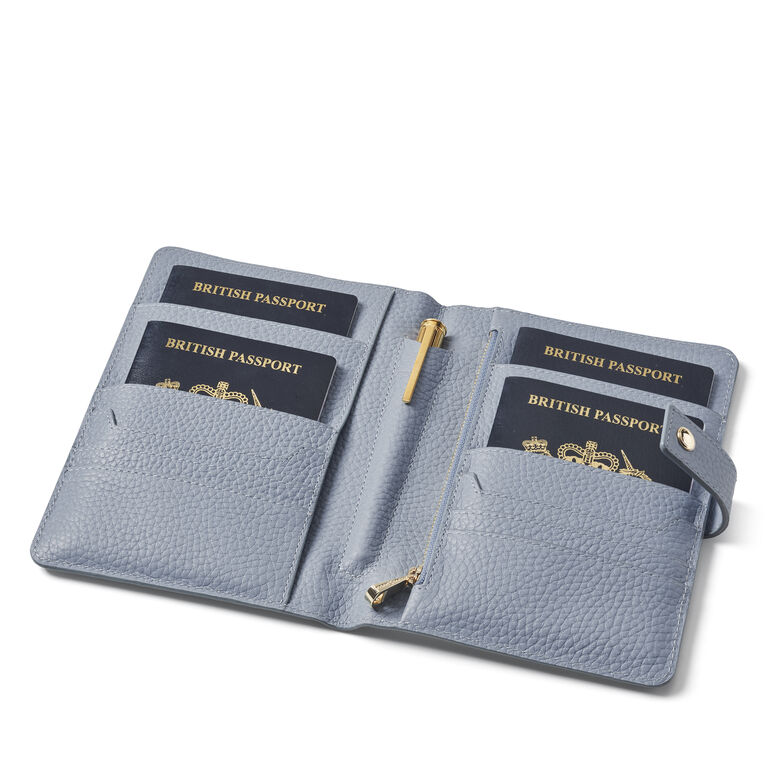 Deluxe Family Travel Wallet Sky Blue Pebble, , hi-res