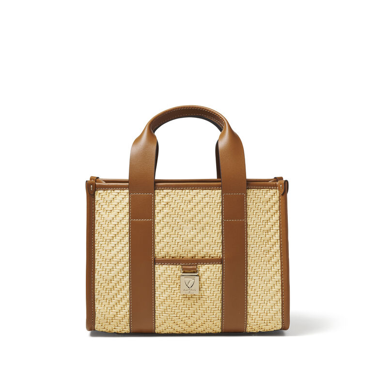 Henley Tote Mini Natural Raffia &amp; Tan, , hi-res