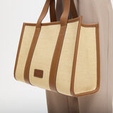 Henley Tote Small Natural Raffia &amp; Tan, , hi-res