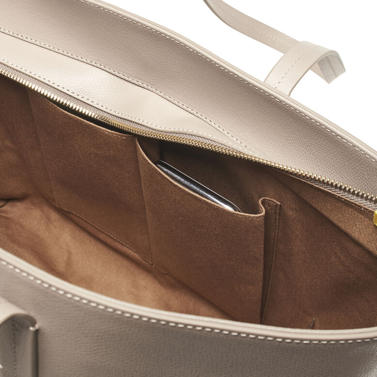 East West Tote w Shield Charm Moleskin Saffiano, , hi-res