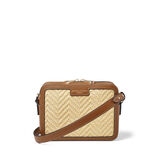 Camera Bag Chevron Natural Raffia &amp; Tan, , hi-res