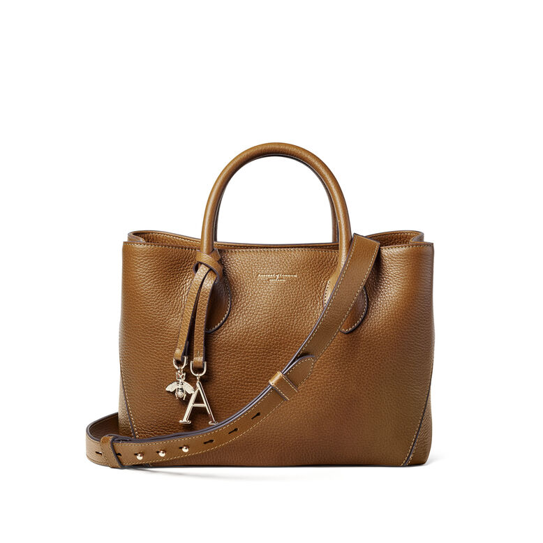 London Tote Midi Tan Pebble Bee C, , hi-res