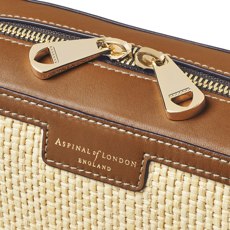 Camera Bag Natural Raffia &amp; Tan, , hi-res