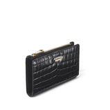 Mayfair Coin &amp; Card Wallet Black Pnt Croc, , hi-res