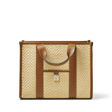 Henley Tote Small Chevron Raffia/Tan Smooth, , hi-res