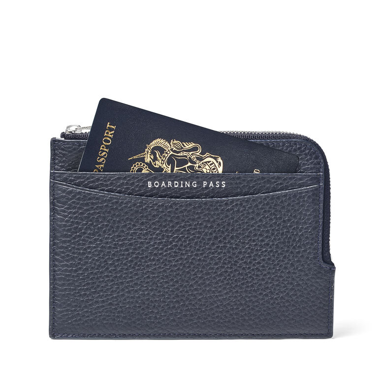 Zipped Travel Wallet Navy Pebble, , hi-res