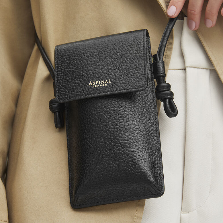 Ella Phone Pouch Black Pebble, , hi-res