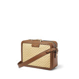 Camera Bag Chevron Natural Raffia &amp; Tan, , hi-res