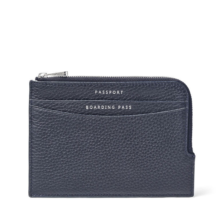 Zipped Travel Wallet Navy Pebble, , hi-res
