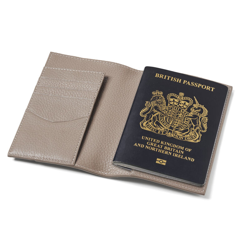 Hudson Passport Cover Moleskin Pebble, , hi-res