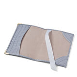 Plain Passport Cover Sky Blue Sml Croc, , hi-res