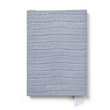 Plain Passport Cover Sky Blue Sml Croc, , hi-res
