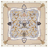 Aspinal Signature Silk Scarf Neutral, , hi-res