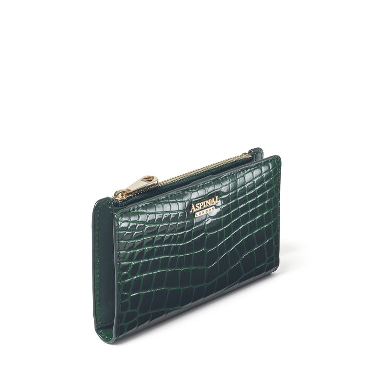 Mayfair Coin &amp; Card Wallet Evergreen Pnt Croc, , hi-res