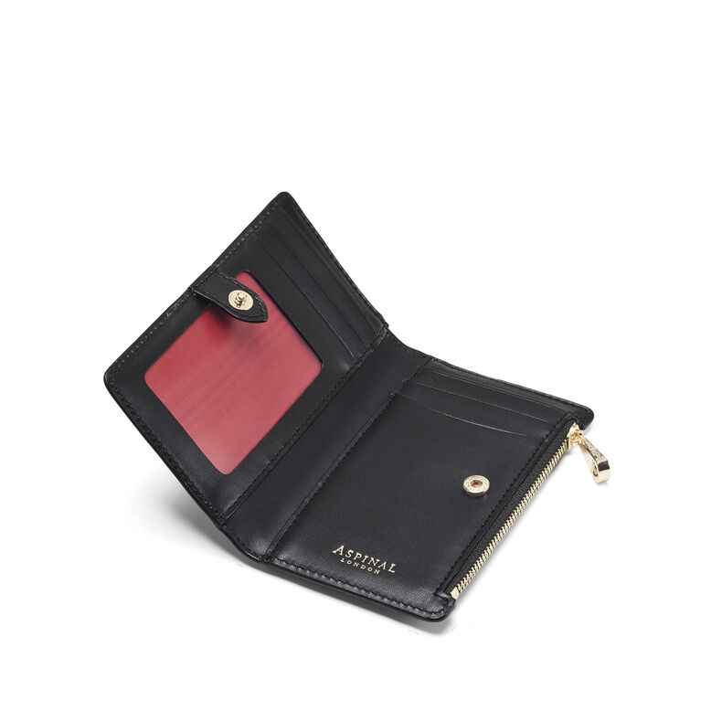 Mayfair Coin &amp; Card Wallet Black Pnt Croc, , hi-res