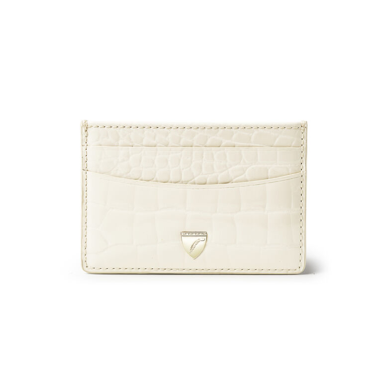 Slim Credit Card Case Ivory Pnt Croc SHD, , hi-res