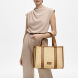 Henley Tote Small Natural Raffia &amp; Tan, , hi-res