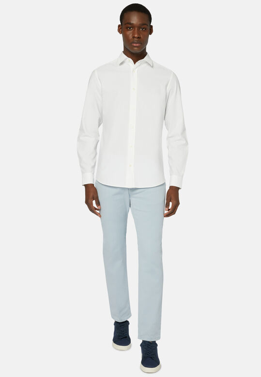 Regular Fit White Cotton Shirt, , hi-res