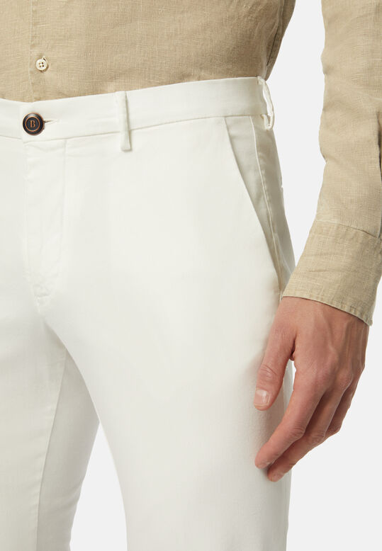 Stretch Cotton/Tencel Trousers, , hi-res