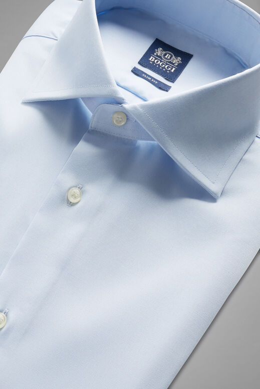 White Slim Fit Cotton Pin Point Shirt, , hi-res