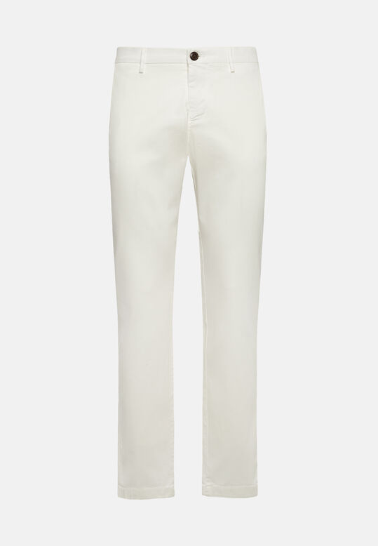 Stretch Cotton/Tencel Trousers, , hi-res