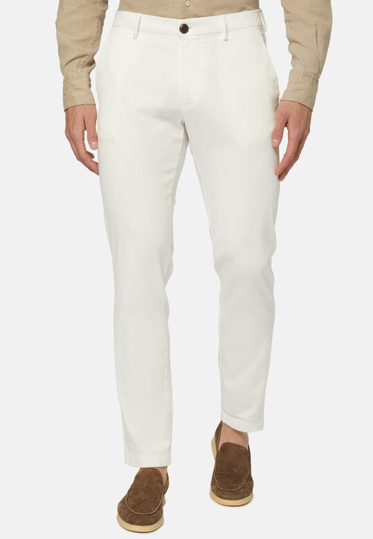 Stretch Cotton/Tencel Trousers, , hi-res