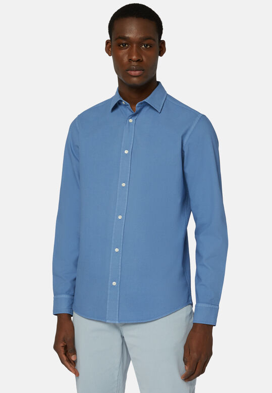 Regular Fit Turquoise Cotton Shirt, , hi-res