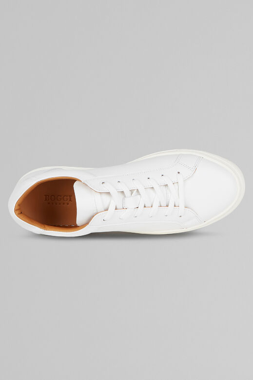 White Leather Trainers, , hi-res