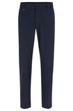 Slim-fit trousers in micro-patterned stretch fabric, , hi-res