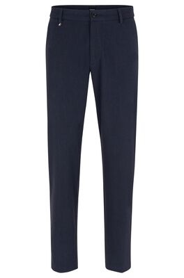 Slim-fit trousers in micro-patterned stretch fabric