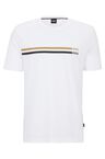 Cotton-jersey T-shirt with signature-stripe logo print
